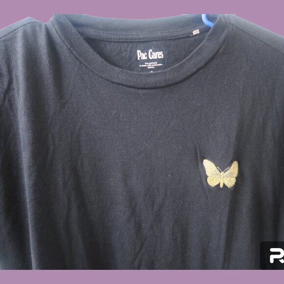 Pac Cares butterfly graphic tee short sleeved in black size small. - Picture 9 of 9